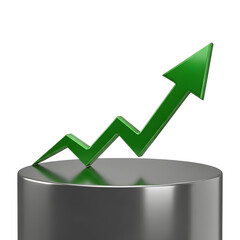 Green Zigzag Arrow on Pedestal PNG