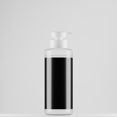 Clear Pump Bottle Mockup | Minimalist Cosmetic Product Dispenser Template