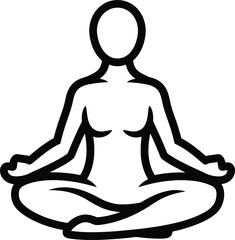 Meditation Yoga Lotus Pose Vector Illustration