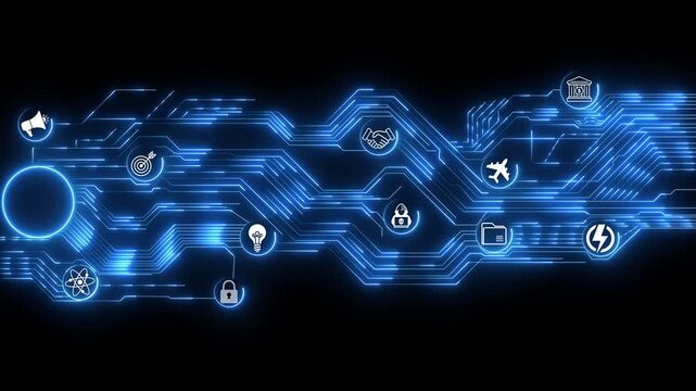 Ai tools or neon box. Multi function for Agentic AI technology motion background. Multi agent AI systems, Automate daily Tasks Smart AI for optimized AI flow