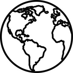 Earth Globe Outline World Map Vector