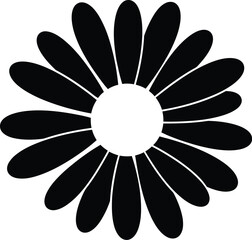 Daisy flower silhouette simple blossom floral vector illustration