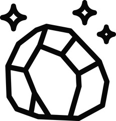 Shining gem icon sparkling crystal precious stone vector illustration