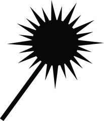 Spiky sunburst symbol abstract radiant shape vector illustration