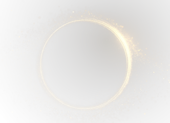 Gold light circle with sparkles, Golden dust circle glow,  vector magic glow 3d effect. golden dust ring, round frame, circle isolated overlay PNG, cinematic presentation, for branding, web headers