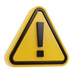 Yellow Warning Triangle with Exclamation Mark PNG