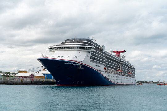 Carnival Spirit Cruise Ship, Docked at the Port in Nassau, Bahamas