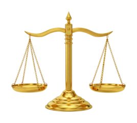 Golden balance scale representing justice, equality, and fairness in law, business, and ethical decision-making, symbolizing equilibrium and impartiality.