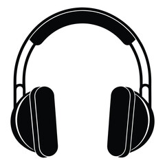 headphone minimal vector icon on white background