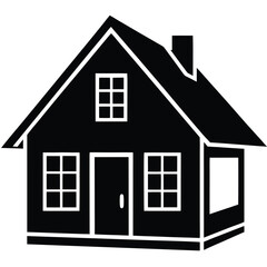 house outline vector icon on white background