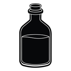 medicine bottle line art vector icon on white background