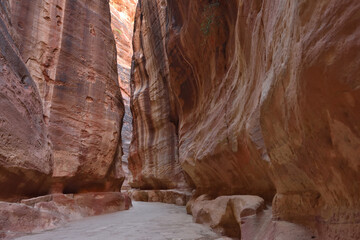 Siq gorge in Petra, Jordan