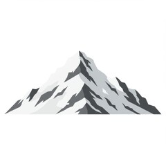 Fototapeta premium Pixel Art Style Snowy Mountain Peak with Geometric Shapes on White Background