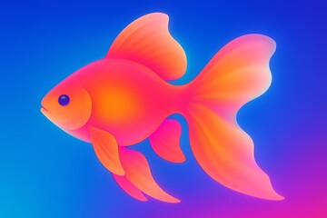 A fish with orange and blue colors
