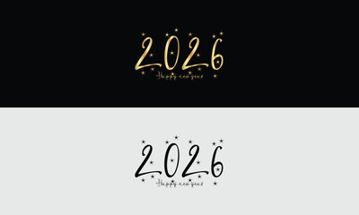 2026 happy new year logo text design set 2026 number design template collection	
