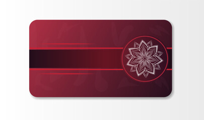 Elegant Business Card A striking business card design features a deep red gradient background, accented with a delicate floral pattern, creating a sophisticated and professional aesthetic.