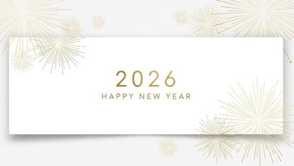 Christmas greeting card with golden ribbon and decorated tree in festive winter design