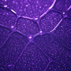 Luxurious abstract background of shimmering deep purple bubbles. Ethereal macro texture with glistening interconnected spheres and sparkling light for beauty and design.