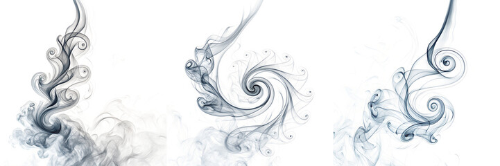s - Set of A swirls of smoke isolated on a transparent background