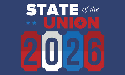 Obraz premium State of the Union Address in United States. Annual deliver from the President of the US address to Congress. Speech President. Patriotic american elements. Poster, card, banner, background. Vector