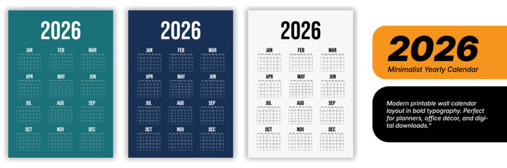 2026 Yearly Calendar A concise and organized overview of the year 2026, offering a clear layout for planning and scheduling, perfect for personal or professional use.