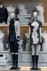 Clothing store. Mannequin in a dress.	