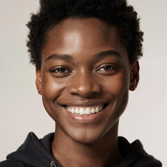 Obraz premium Portrait of a smiling young black african woman