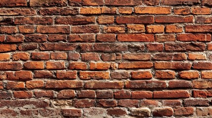 Obraz premium Old red brick wall texture background with rough uneven surface