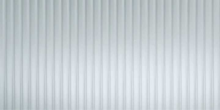 Abstract seamless industrial corrugated silver metal sheet texture with a gray and white striped pattern backdrop