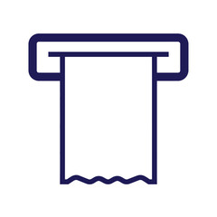 Receipt printing icon simple line graphic of paper dispensing from machine