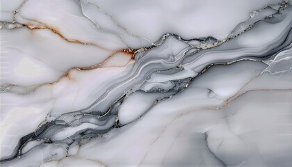 Abstract close-up of polished marble stone surface with gray, white, and gold vein patterns.
