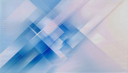 Abstract geometric background with intersecting transparent blue and white rectangles.