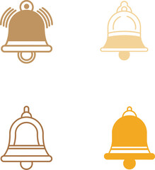 Classic school bell icon set for educational designs