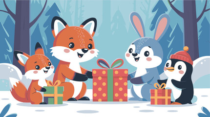 Massive Christmas Vector Graphics Bundle - Modern Icons, Vintage Engraving, and Cute Cartoon Animals Collection