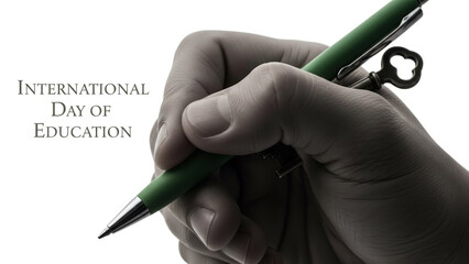 International day of education concept with books pen globe and learning elements