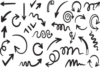  Dynamic arrows and swirls showing movement in various flowing directions