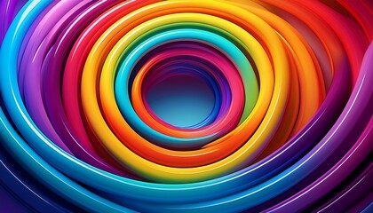 vibrant 3d rings an abstract colorful interlocking circular pattern design