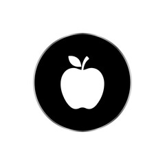 Minimalist Apple Silhouette in Black Circle
