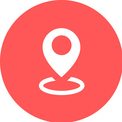 Simple red map pin. Concept of global coordinate, dot, needle tip, Flat style trend modern brand graphic design on white background location outline style icon location vector icon Red marker icon.