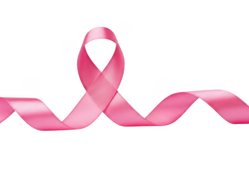 Pink ribbon symbolizing breast cancer awareness isolated on transparent background for advocacy and support - Powered by Adobe