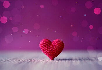 Love heart on wooden texture background, valentines day card concept