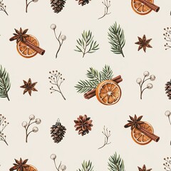 Elegant background featuring star anise clusters, botanical Christmas elements, and hand-drawn festive texture, ideal for editorial winter content and rustic holiday visuals.