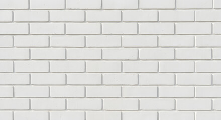 Clean White Brick Wall Background with Smooth Texture for Interior Design