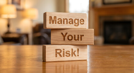 Wooden Blocks with the Message Manage Your Risk for Business and Safety