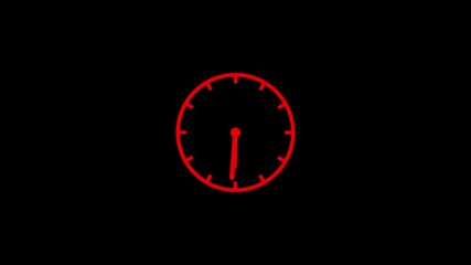Abstract spinning clock icon animation on black background