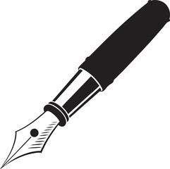 Minimalist of a Black Fountain Pen writing vector illustration EPS file download.

