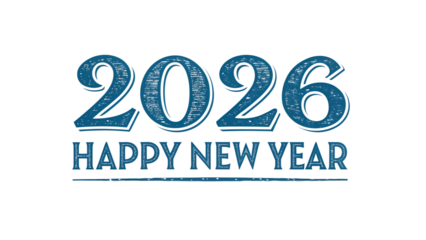 Happy New Year 2026 celebration business card vector illustration design with Ocean blue color 3d text number sign symbol decoration banner and New Year concept