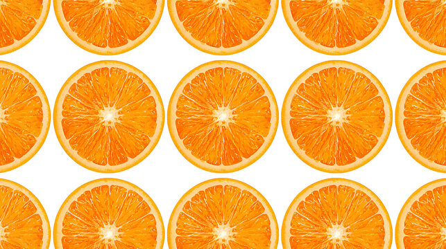 背景素材 リアルな輪切りミカンのシームレスパターン PNG Background Seamless pattern Realistic Mandarin Orange Slice （Generative AI）