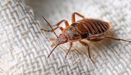 closeup of bed bugs on white fabric illustrates growing infestations and control needs in europe