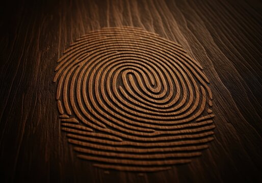 Detailed, natural wood grain pattern resembling a unique identification fingerprint, ideal for security or bio-theme backgrounds, nature, detailed, data